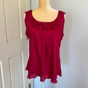 Elle Large Sleeveless Blouse - Lightweight Raspberry Color!